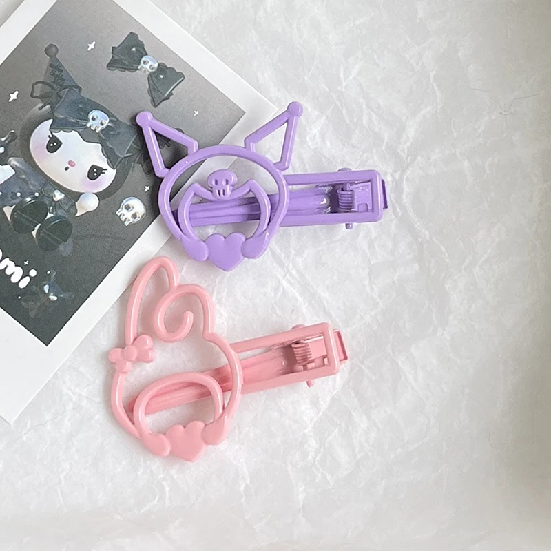 Sanrio Anime Kawaii Kuromi Alloy Hair Clip Cinnamoroll Cute Hairpin Bangs Clip Cartoon Duckbill Clips Sweet Headdress Girls Gift