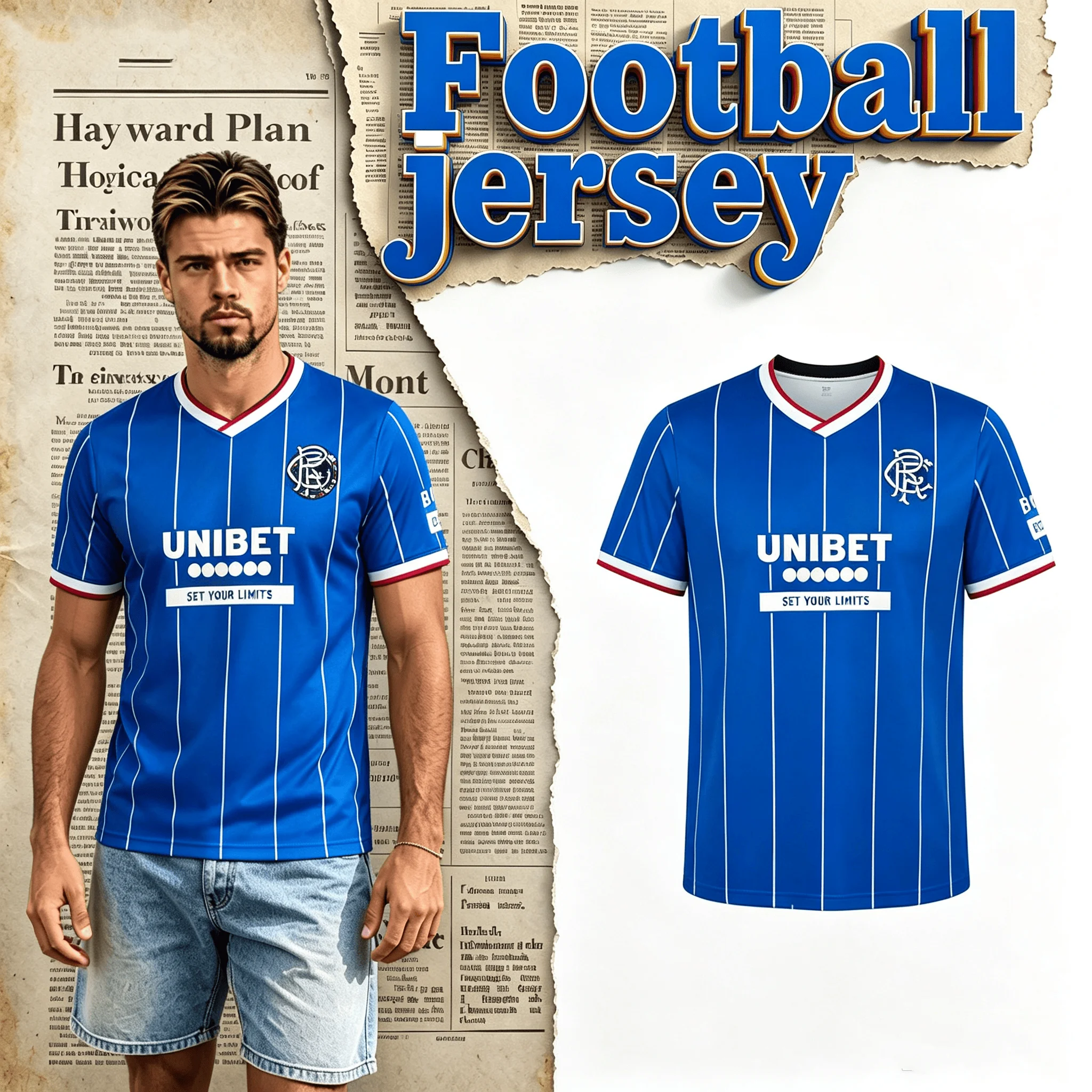 Bound By Blue 26_27 New Football Jersey for The Rangers Fans T-Shirt Family Summer Breathable Casual Sportswear Top Quick Drying