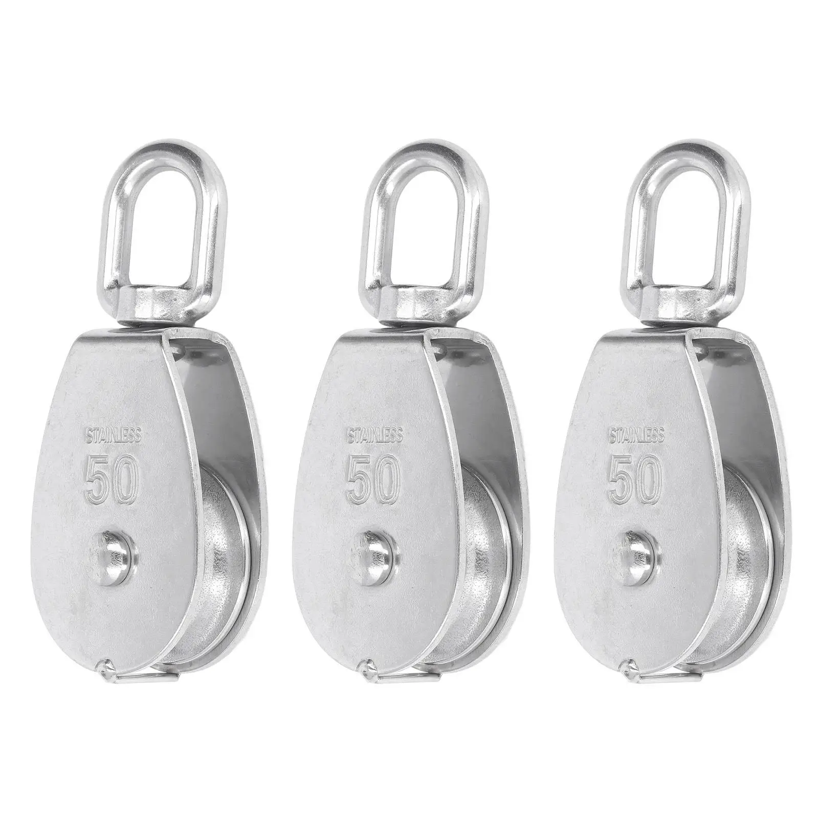 Stainless Steel Single Pulley Block Set Durable Fine Workmanship Wear Resistant Ideal for lifting Heavy Loads