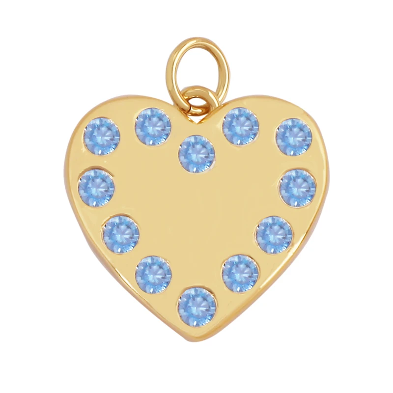Mode Bunte Zirkon Brenn Liebe Herz Stern Charm Anhänger, 18K Gold Überzogene Halskette Armband DIY Handgemachten Schmuck Liefert K81 – Detail 33