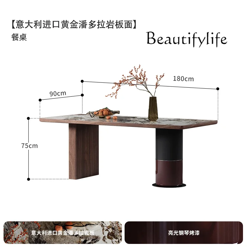 BX Italian Minimalist Rock Slab New Dining Table Light Luxury High Sense Modern Simple Living Room Home Designer Dining Table
