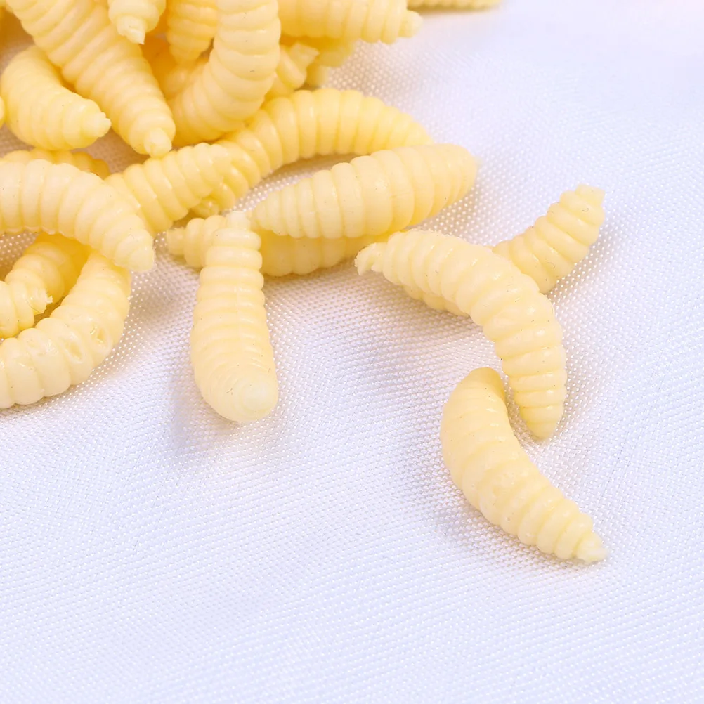 

10 Pcs Bidworm Fake Bait Fishing Artificial Plastic for Beige Bionic Soft Lure Trout