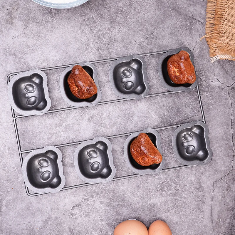 Cute Bear Carbon Steel Cake Baking Tray, Creative Bear Cake Mold for DIY Complementary Food, Home Kitchen Baking Bakeware Tool