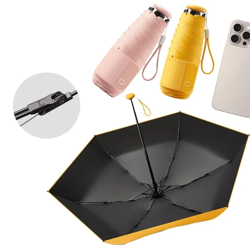 

Mini Five-fold Capsule Sun Umbrella Portable Not Easy To Break and Deform Outdoor Activities Travel Sun Protection Against Rain