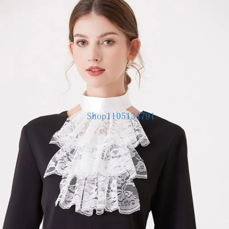 98km Womens Decorative Clothing Accessory Set Detachable False Collar and Wrist Cuffs