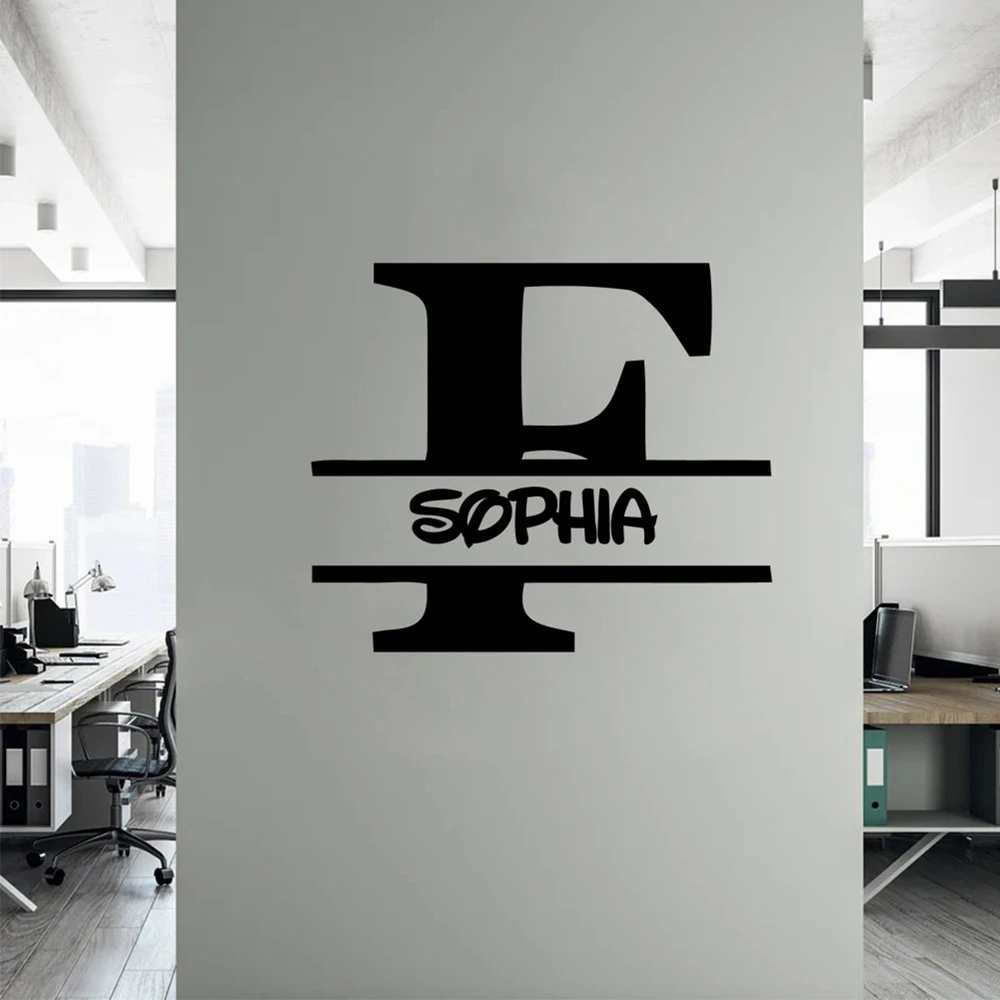 1PC Romantic Letter F Custom Text Family Wall Stickers Mural Art Home Decor For Bedroom Decor Waterproof Wall Art Decal