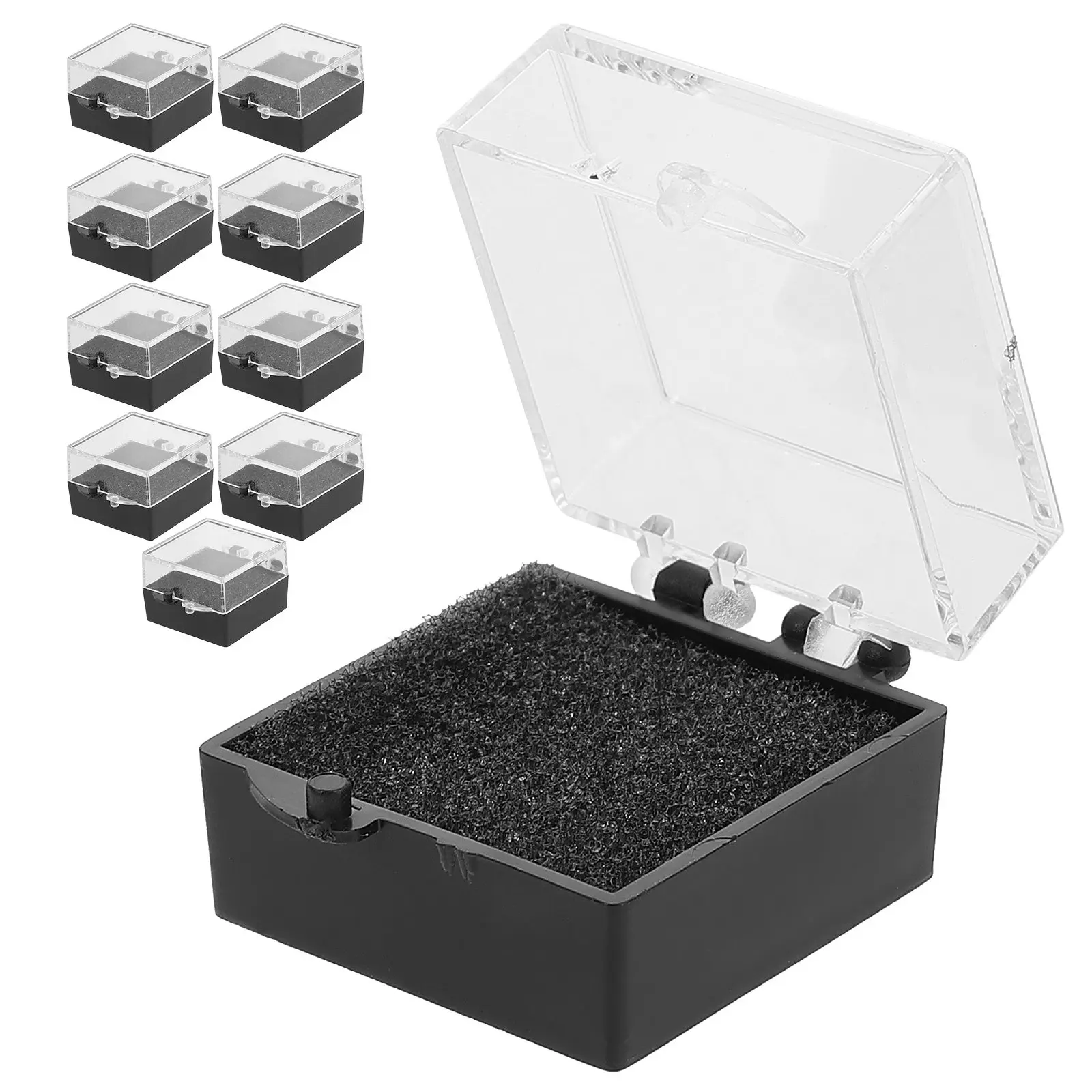 10Pcs Minimalist Clear Acrylic Jewelry Display Box Square Badge Case for Lapel Pins Buttons Brooch Storage Protection Organizer