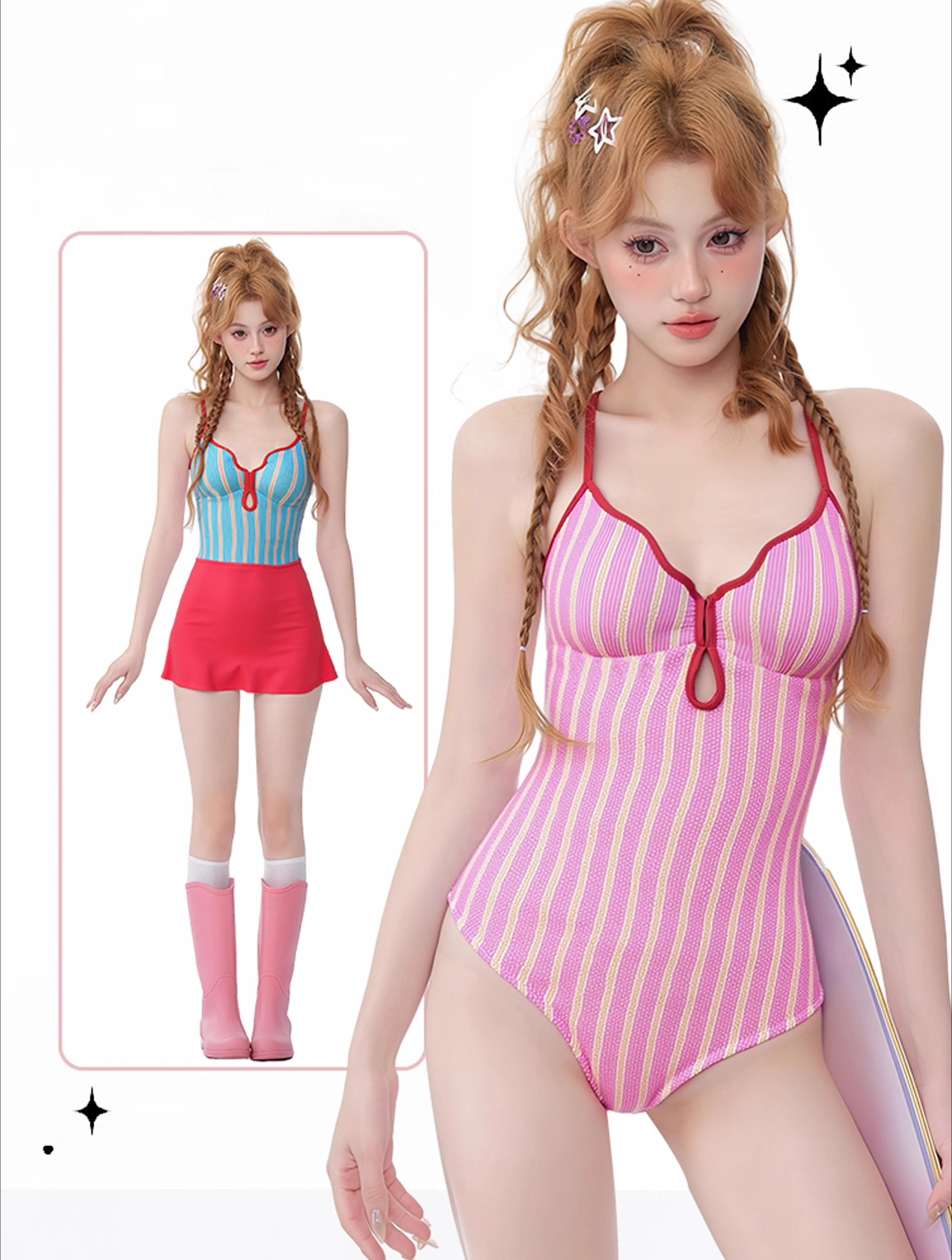 

Y2k Сексуальный Kawaii Dot Ruffles Пляжная вечеринка 2-х предметный комплект Женский комплект в стиле Лолита на шнуровке с лямкой на шее Топы + шорты Летний милый костюм Купальники Новый