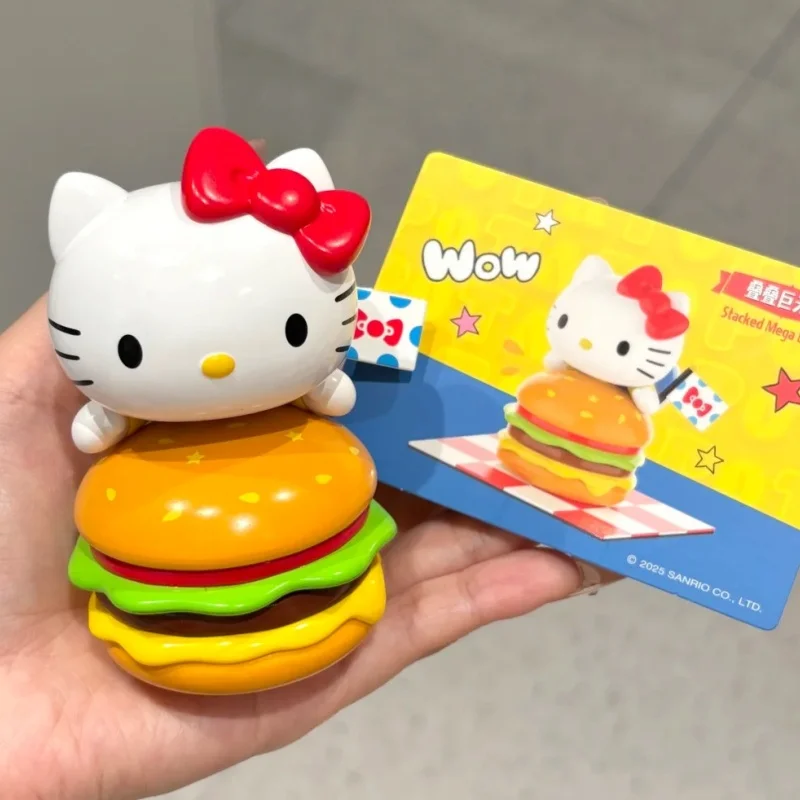 Hellokitty – boîte aveugle série Restaurant rétro authentique, Hamburger Soda en forme de dessin animé Fiugre, modèle de décoration, jouets de bureau