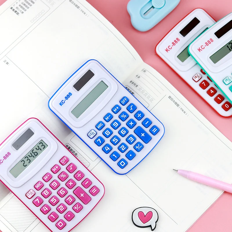 Mini Calculator Children\'s Portable Calculator Candy Color Design Cute 8 Digits LED Business Calculatrice Student Calculator