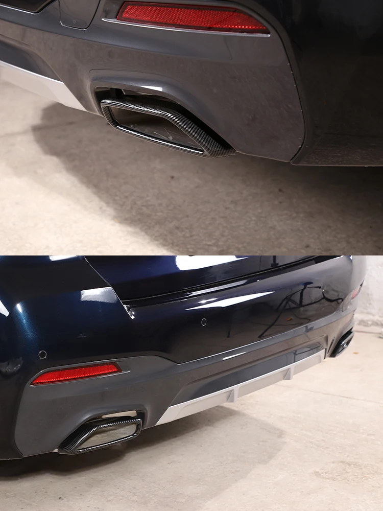X2 Edelstahl-Endschalldämpfer Auspuffrohr-Abdeckung Zierleiste Passend für BMW 5er 6er GT G30 G38 G32 2018-2023 – Detail 8