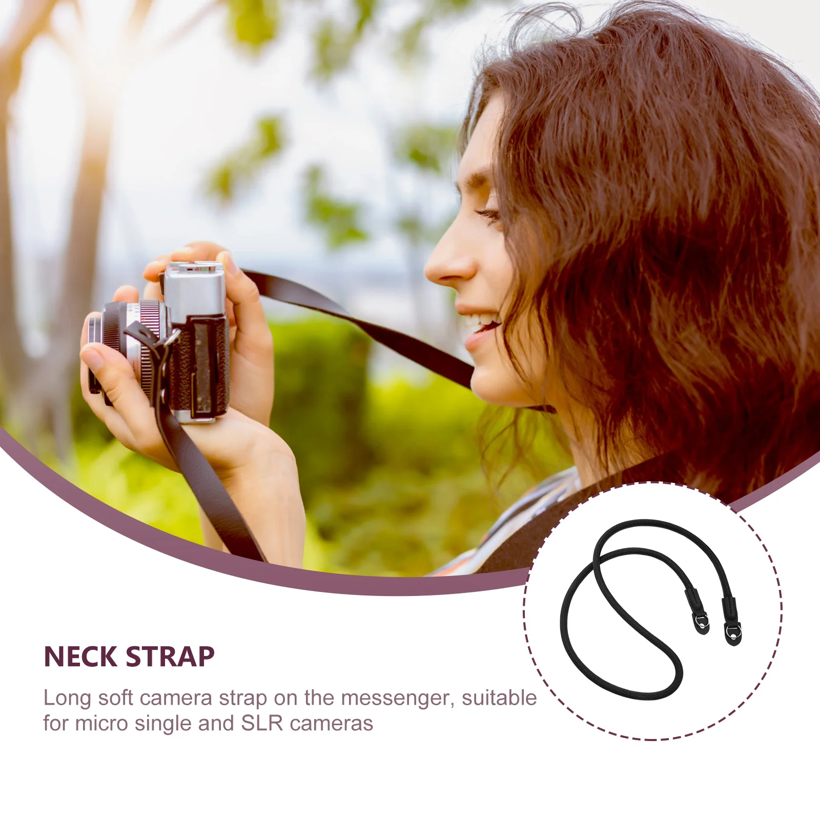 

Stainless Steel Microfiber Camera Neck Strap Shoulder Belt Elastic Strong Load Bearing Travel Studio Use Compatible