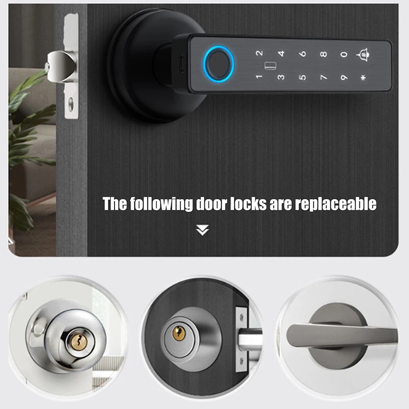 K6 Smart Home Password Lock Fingerprint Door Lock Digital Electronic Lock With Password/Key/IC Card/ Smartlife/ Tuya APP Unlock