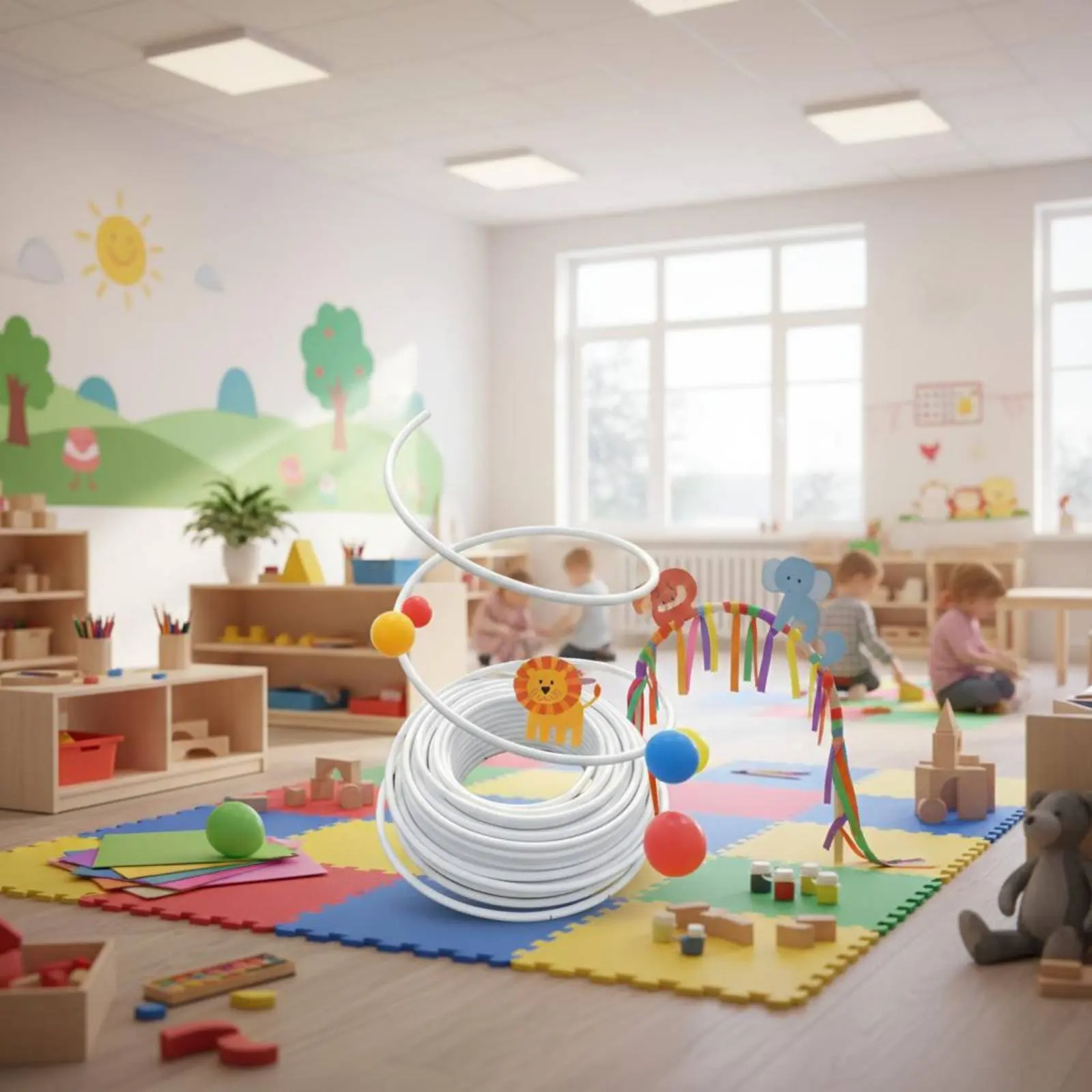 

PVC Bendable Tube Reusable Aluminum Plastic Tube Bendable PVC Pipe Long-Lasting Craft Supplies Paintable for Kindergarten