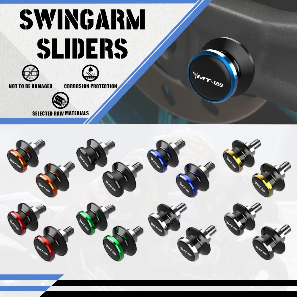

Motorcycles Accessories 6MM Swingarm Spools Stand Screws Swingarm Sliders For YAMAHA MT125 MT 125 MT-125 2015 - 2019 2020 2021