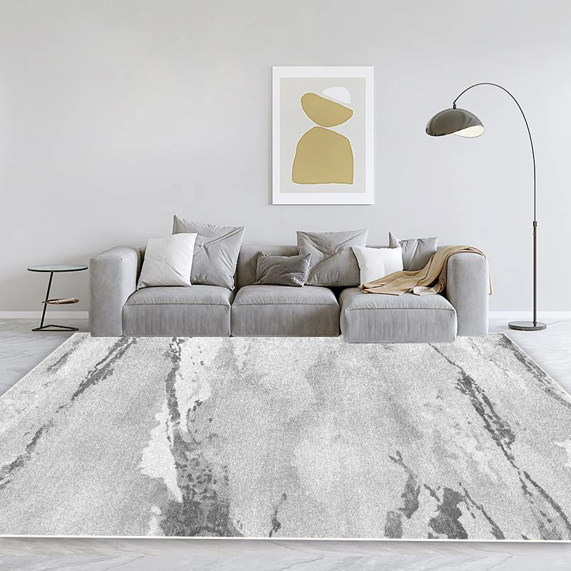 Simple Home Decoration Carpets Living Room Grey Soft Rugs Hall Sofa Large Area Rug Bedroom Cloakroom Non-slip Floor Mat Washable