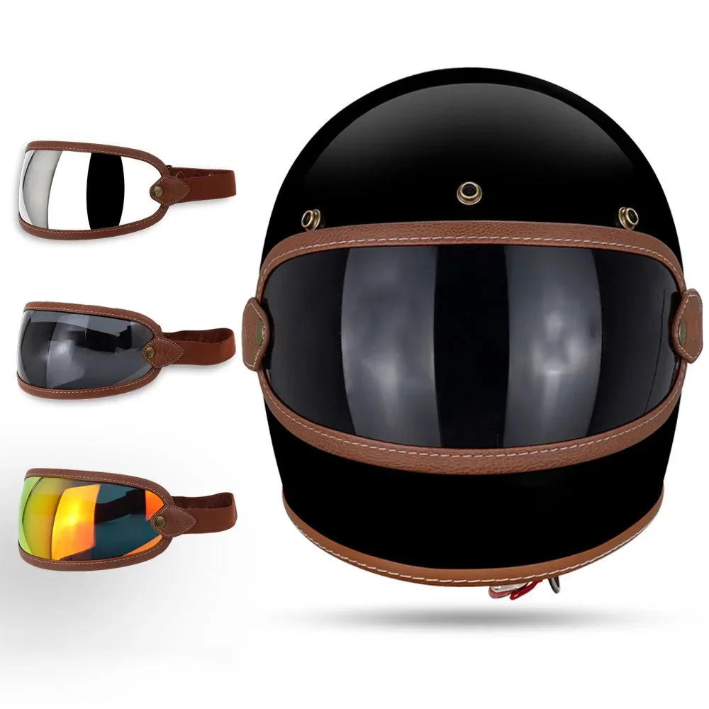 

New Helmets Bubble Shield HD Lens Retro Motorcycle Sunglasses Accessories Use For Biltwell Gringo BELL RUBY Helmets Goggles