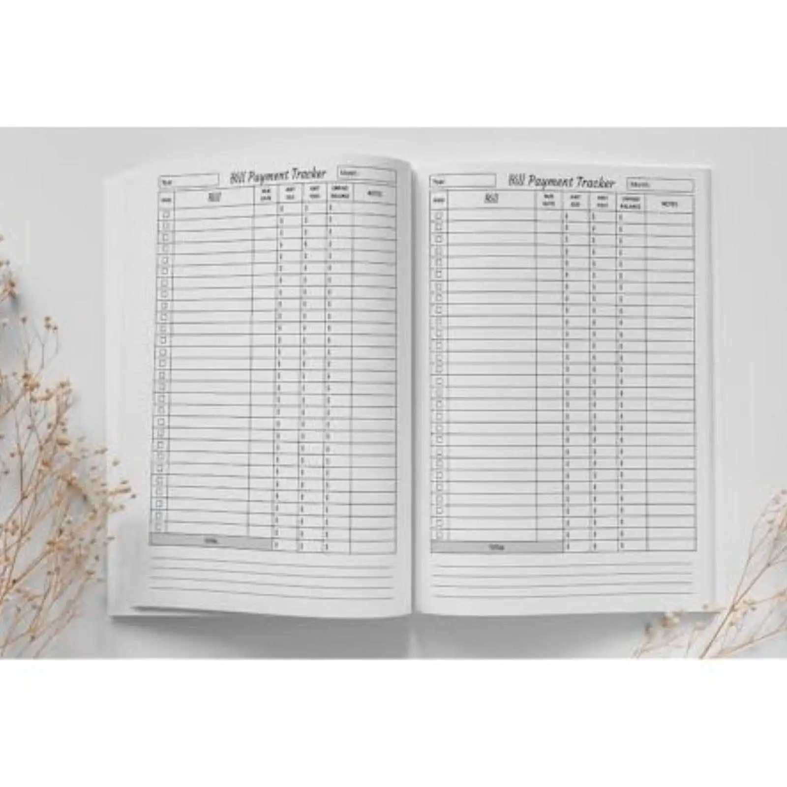 Bill Tracker Notebook Journal Manage Money Effectively Monthly Bill Payment
