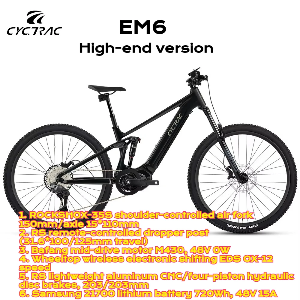 TWITTER EM6 Electronic shifting OX EDS-12S Bafang Motor M430-48V500W750W 12S Full Suspension Aluminum Alloy Mountain Bike e bike image 19