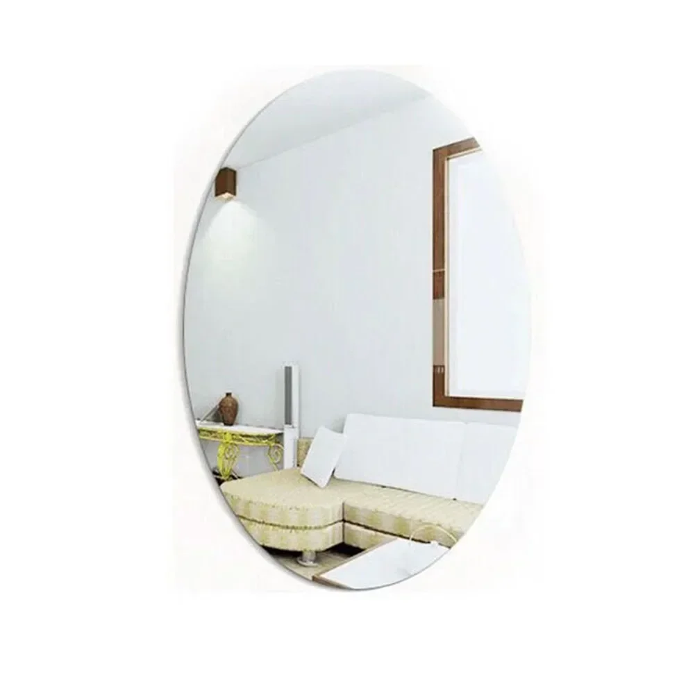 Oval Square 3D Acrylic Mirror Wall Sticker Adhesive DIY Art Mirrors Acrylic Wall Decorations For Door Wardrobe Bathroom