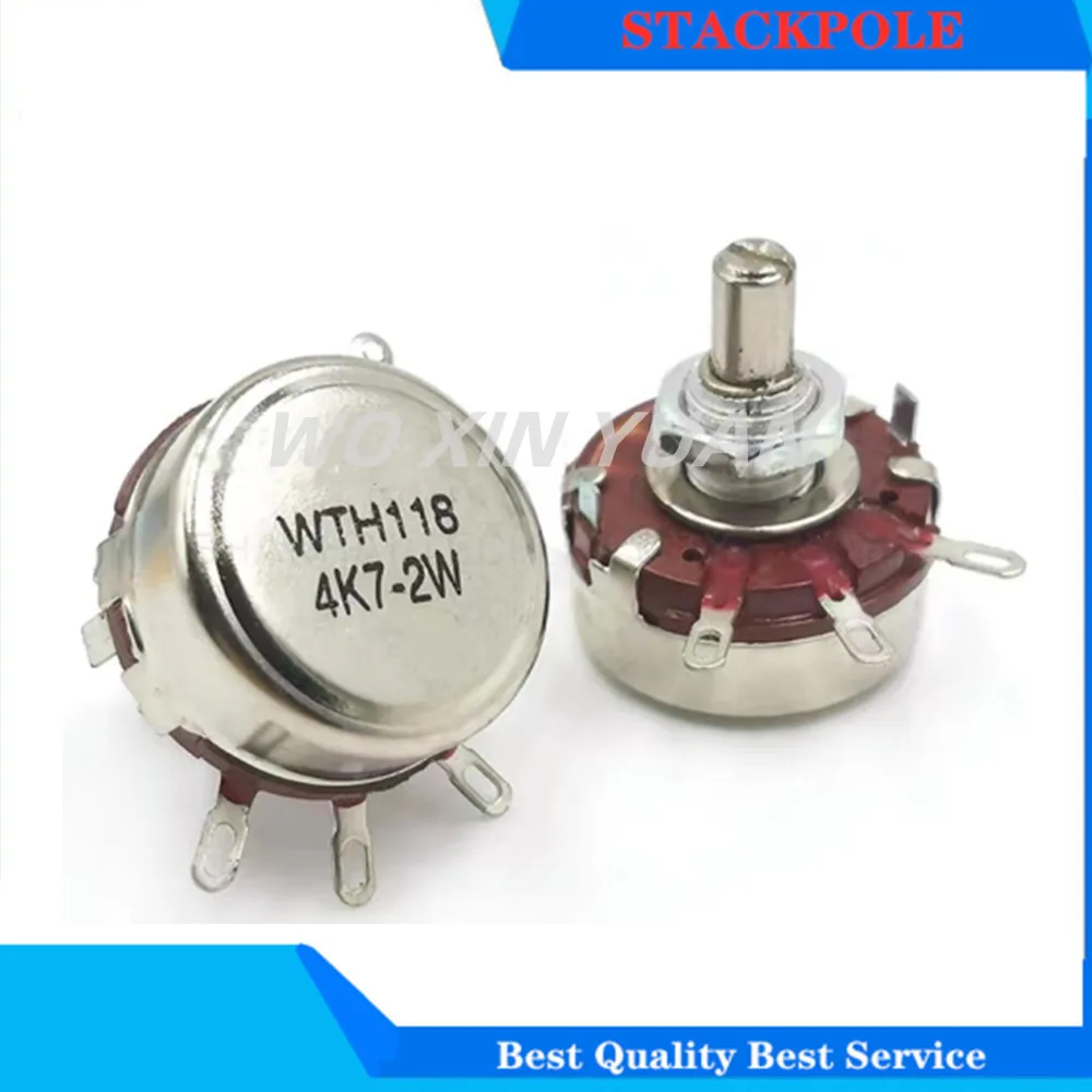 2PCS WTH118 2W 1A Potentiometer 1K 2.2K 4.7K 10K 22K 47K 100K 470K 1M New Authentic Variable Resistor VR Resistance 100K Ohm