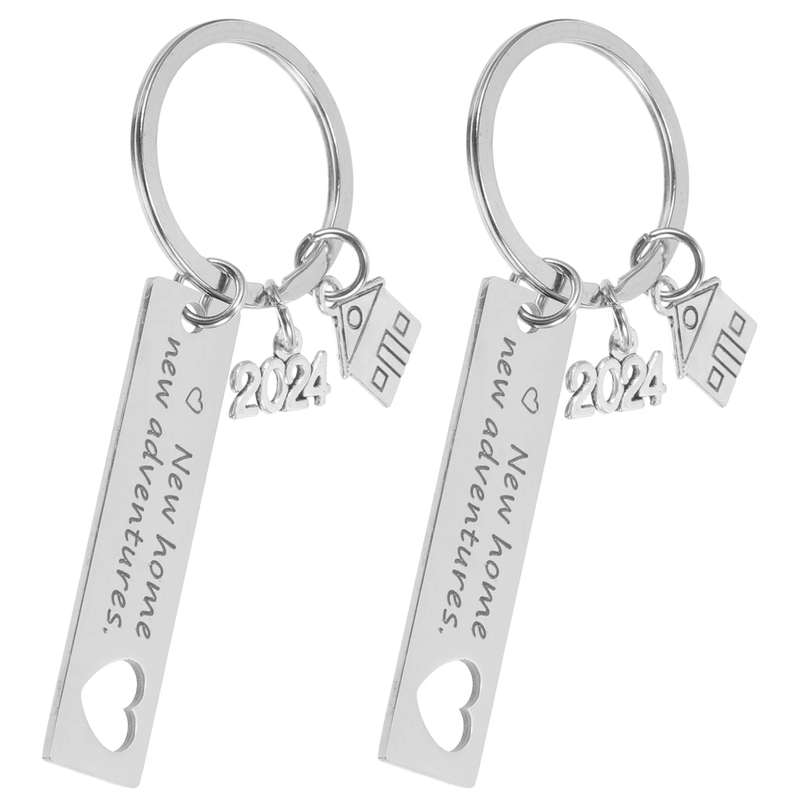 

2 Pcs Housewarming Keychain for Men Unique Keychains Aldult Purse Stainless Steel