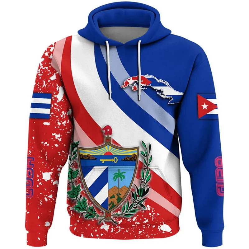 Cuba Flag Map 3D Printed Hoodie For Men Clothes Fashion Cuban National Emblem Sweatshirts Casual Male Hoody Women Pullovers Top