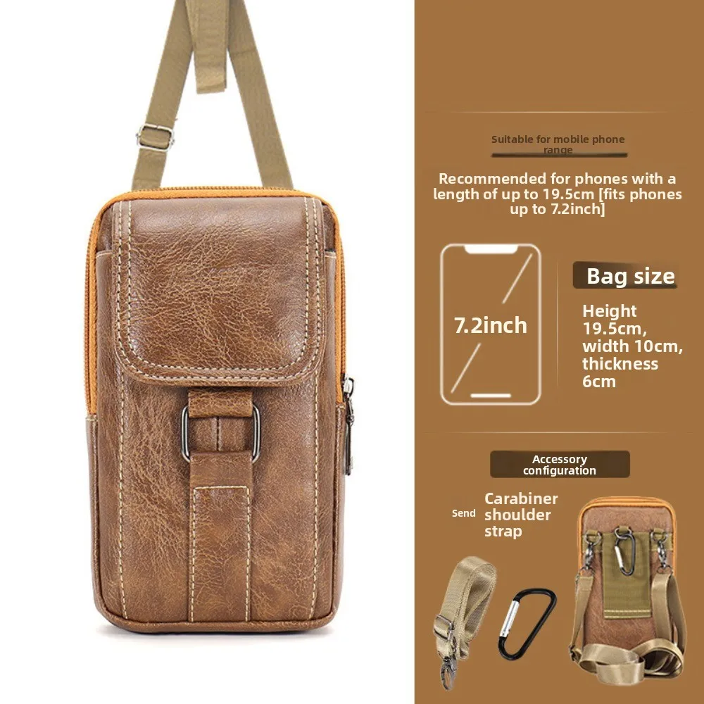 مع حزام الهاتف المحمول الحقيبة طبقات مزدوجة سعة كبيرة حزام الهاتف كليب حقيبة مشبك معدني حزام الهاتف العالمي شنقا الحقيبة