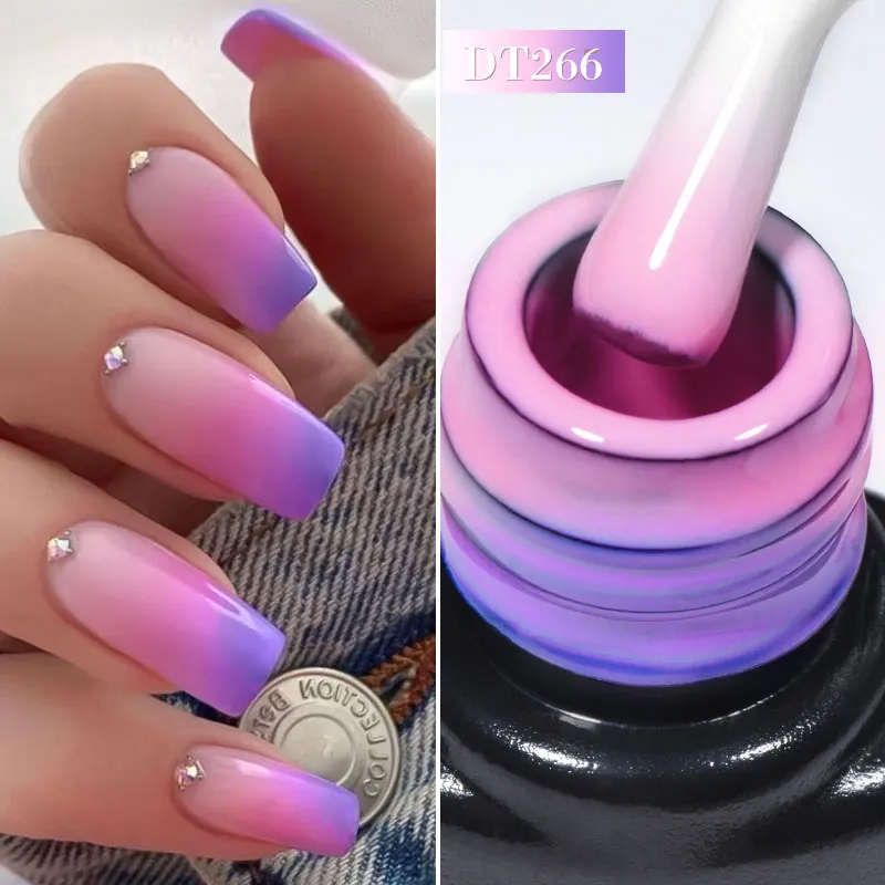 MEET ACROSS 7ml Thermal Gel Nail Polish Manicure 3 Layers Temperature Changing UV Gel Semi Permanent Soak Off Varnish Nail Art image 2