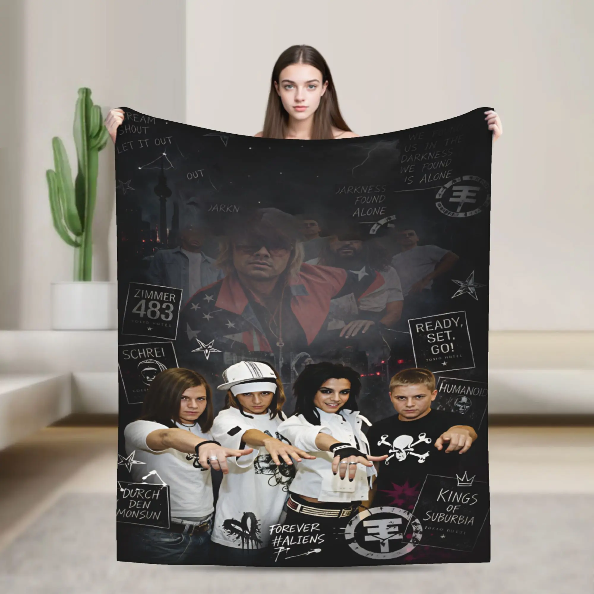 Tokio Hotel Bill Tom Kaulitz  Blankets Soft Fluffy Plush Throw Blanket For Couch Chair Sofa Bed Flannel Bedspread Bed Cover