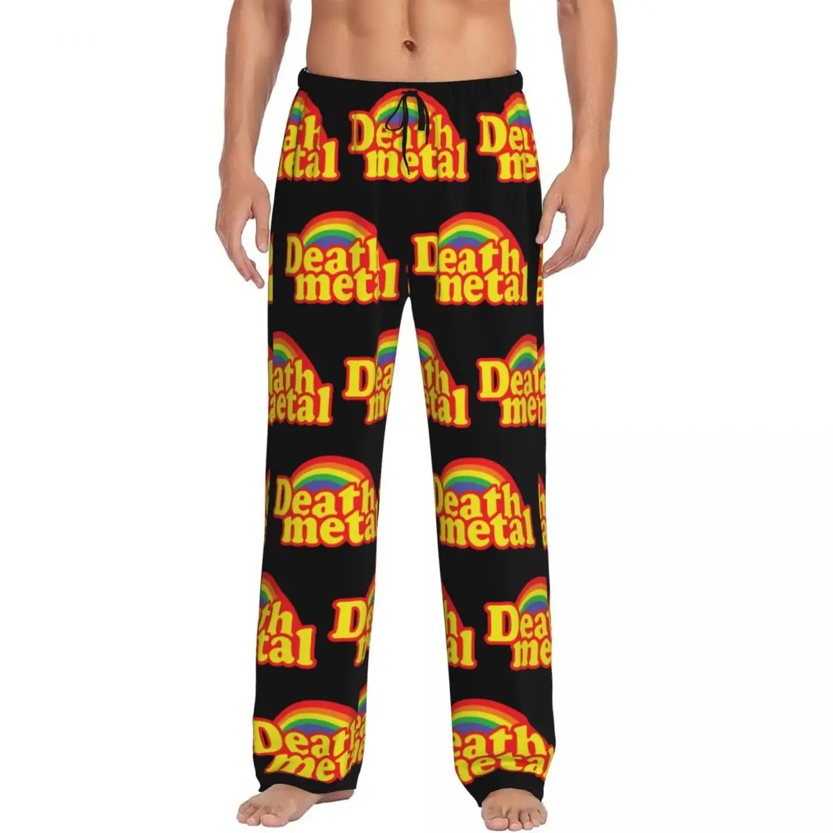 Custom Printed D-Deathes Metal Pajama Pants for Men Sleep Sleepwear Bottoms with Pockets