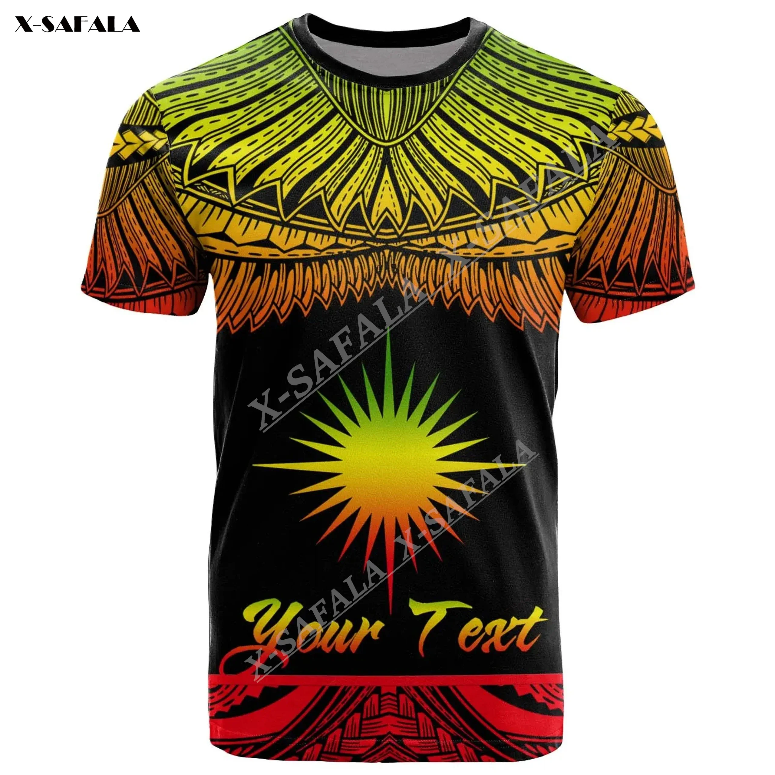 Marshall Islands Polynesian Hawaii Custom 3D Print Men  High End T-Shirts Tops Tees Short Sleeve Casual Quick Dry Breathable