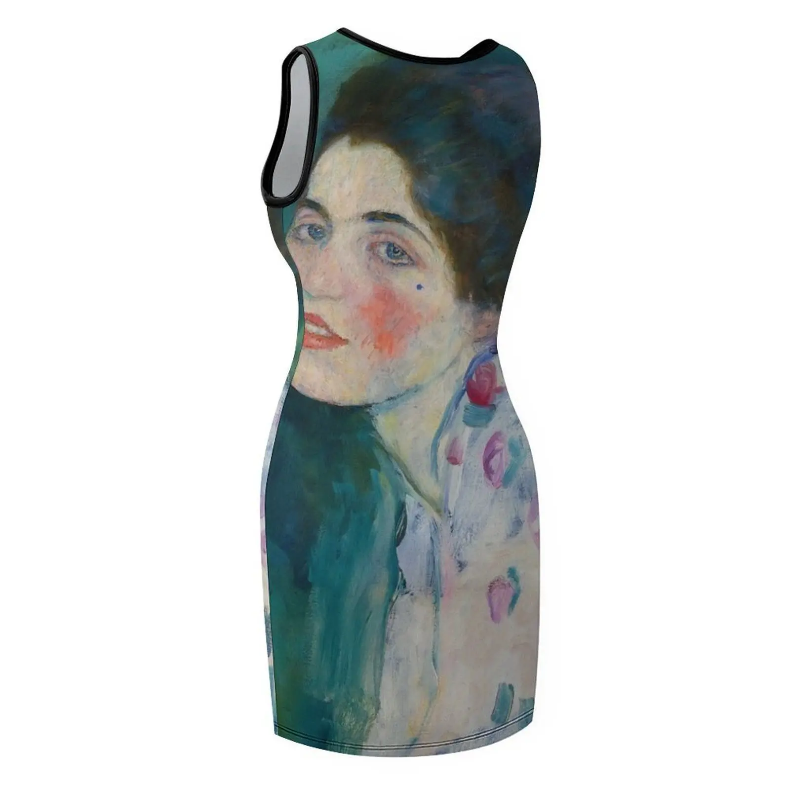 구스타프 클림트 여인의 초상 민소매 선드레스 여성용 고급 드레스 여성 의류 관능적이고 섹시한 여성용 드레스