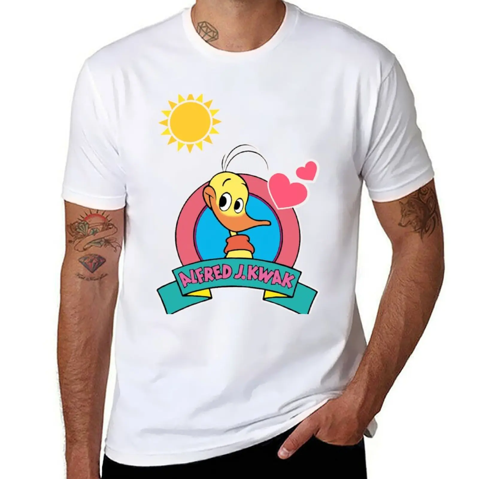 

Alfred J Kwak the lovable duck is cheerful T-Shirt man t shirts for men casual t shirt man luxury T-Shirt