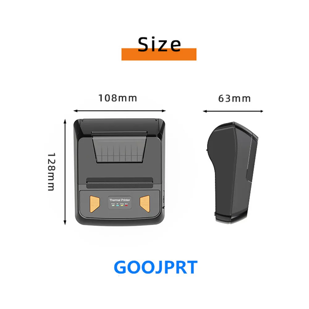 Mini Bluetooth 3 Inch 80mm handheld wireless thermal printer barcode printing of mobile commercial invoice Bill Maker