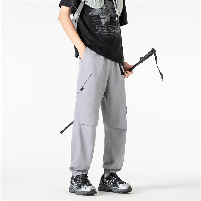 

Spring Autumn 2025 New Men's American Workwear Paratrooper Pants Loose Straight Tube Versatile Sports Trousers