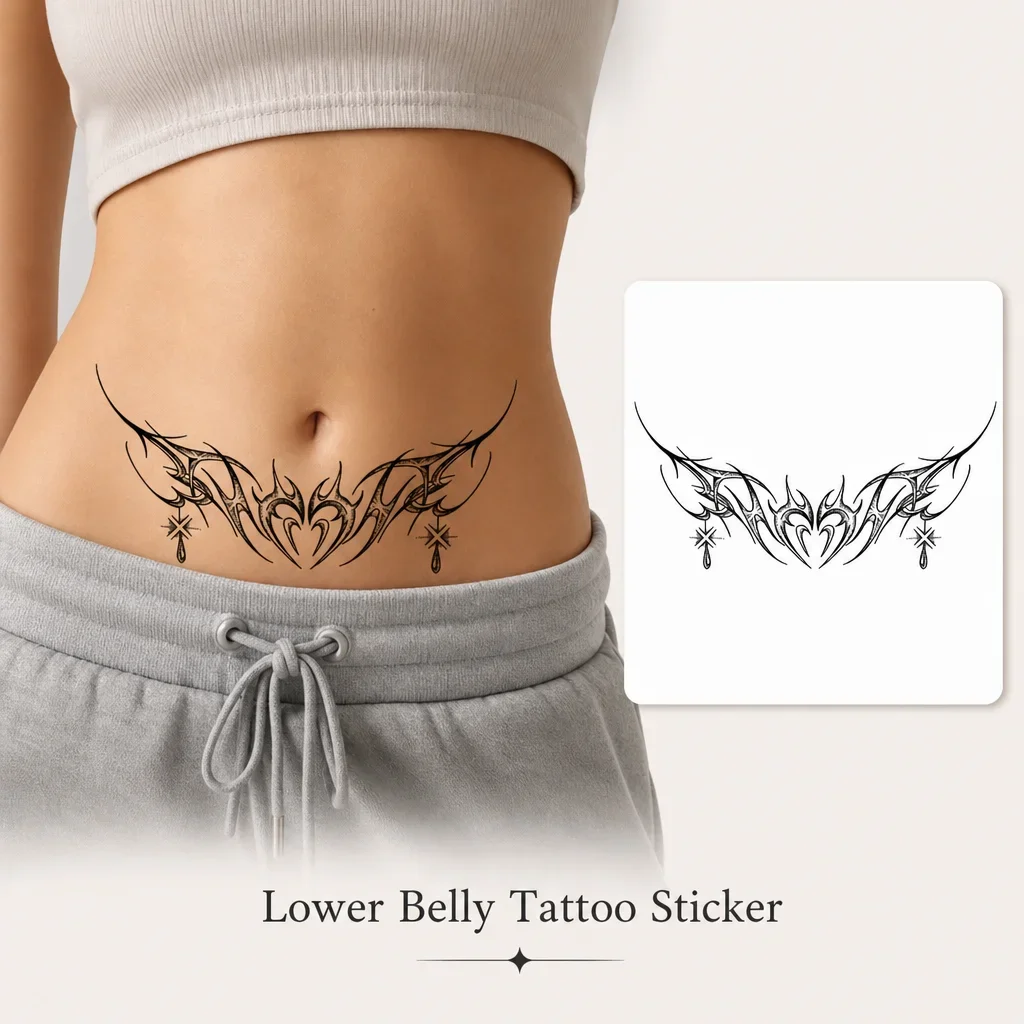Herbal Semi-Permanent Tattoo Sticker, American Script Family Temporary Tattoo, Waterproof Sweatproof Non-Reflective, Best ERP Sy