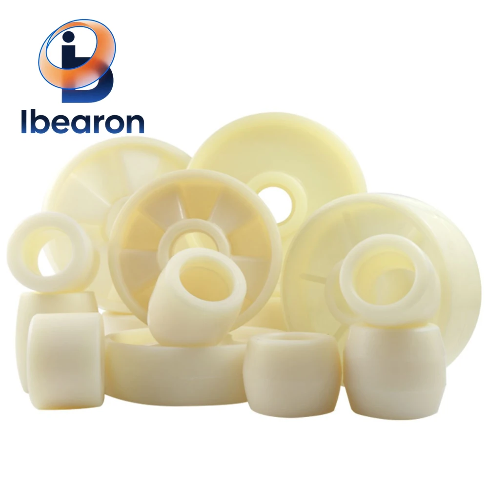 4PCS Flat Nylon Forklift Casters 80mm*70mm, Durable Wear-Resistant Replacement for Industrial Warehouse Forklifts