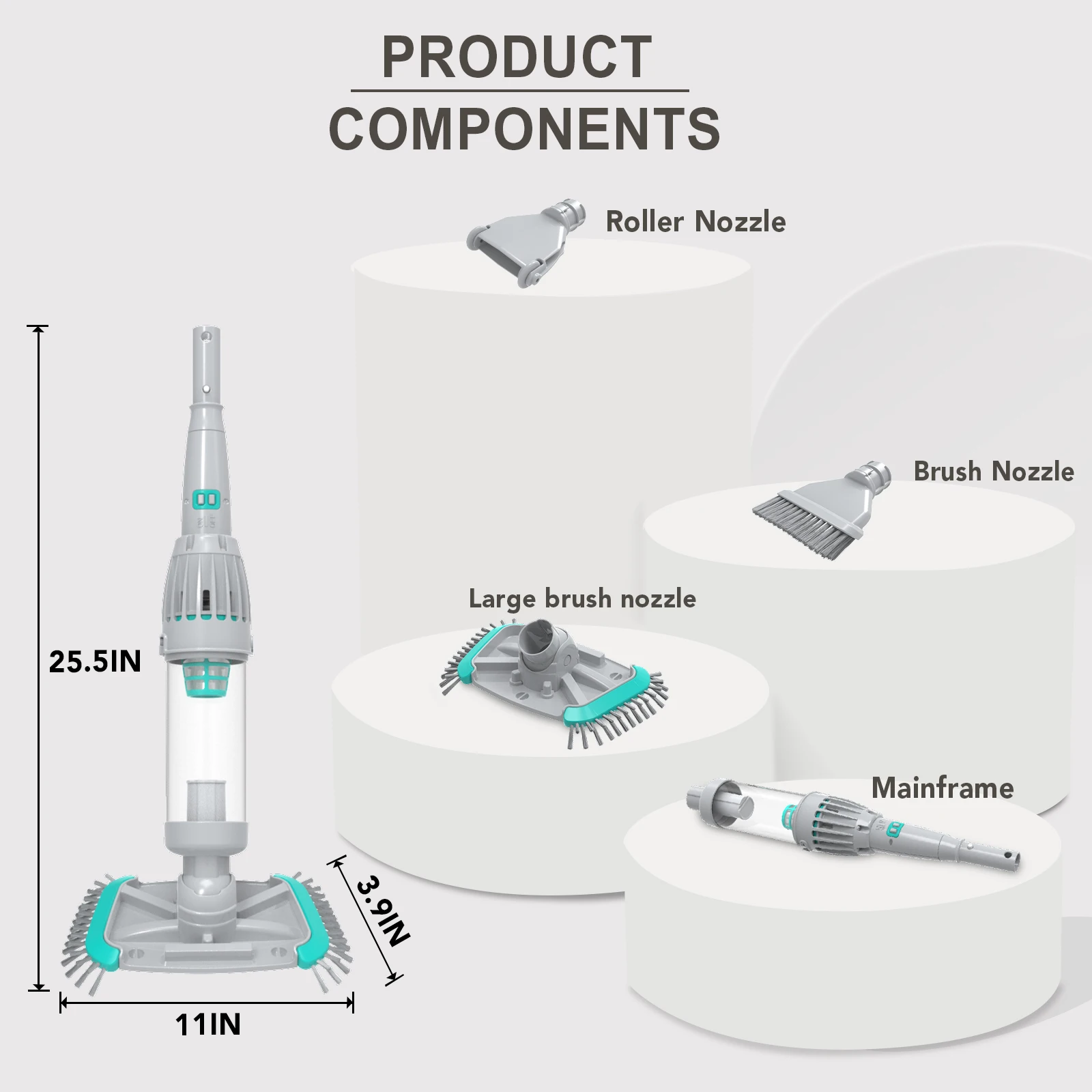 فرشاة التنظيف الكهربائيةBN30، فرشاة منزلقة أوتوماتيكية تعمل بالبطارية للمكنسة الكهربائية لحمام السباحة فوق الأرض