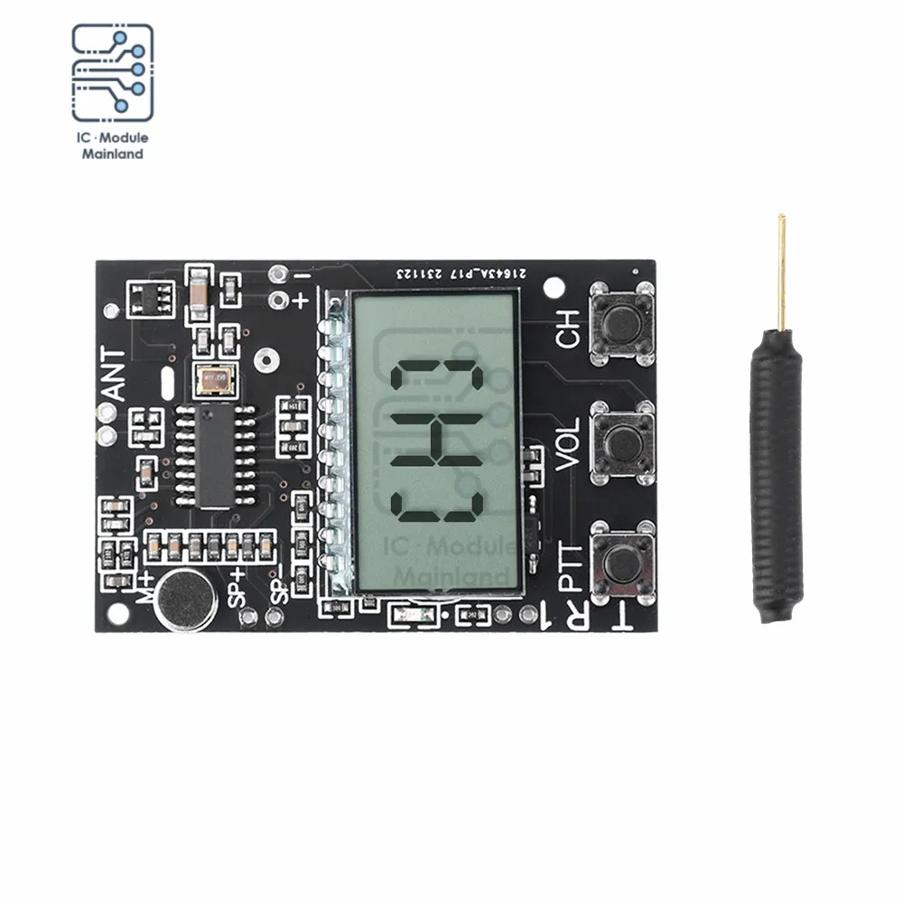 Circuit imprimé tout-en-un de DC3.3-6V FM Walperforated Talkie Transcsec Tech FM Transmitter Receiver Tech 7 Dead 27-480MHz