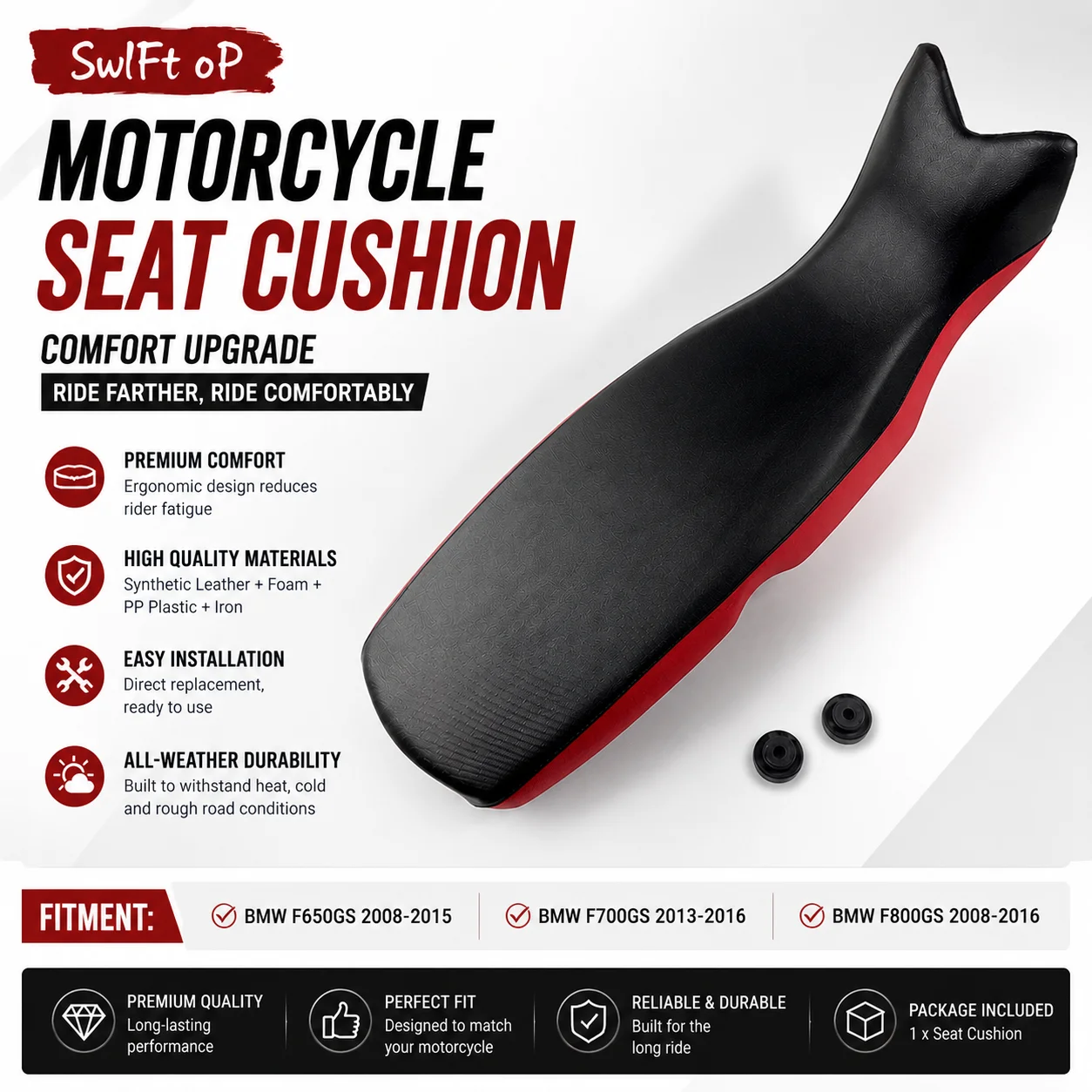 Sedile Completo Moto Anteriore Posteriore Passeggero Compatibile con F650GS 2008-2015 F700GS 2008-2018 F800GS 2008-2018