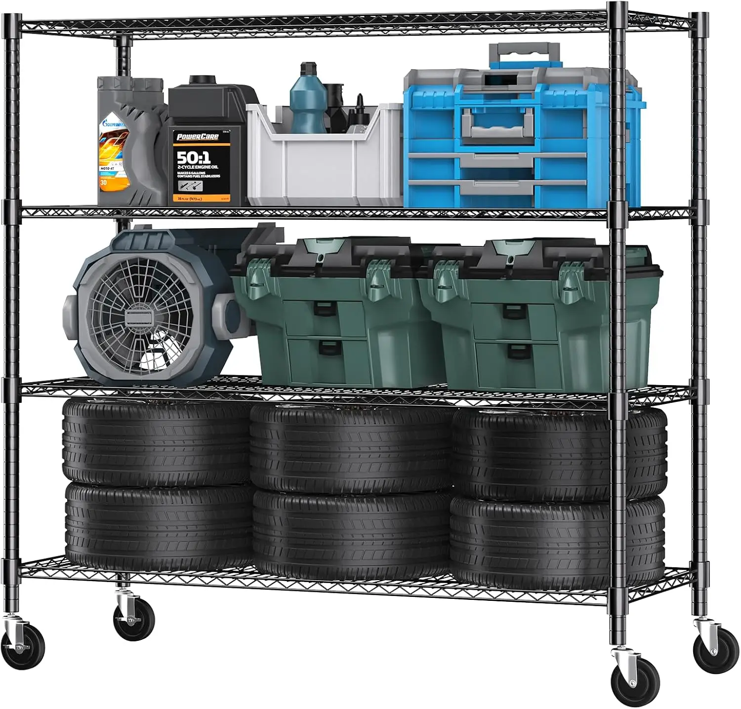 

Полки для хранения H 72 дюйма, 4-х уровневые металлические стеллажи, регулируемая проволочная полка с колесами, сверхмощные стеллажи для гаражной кухни, па