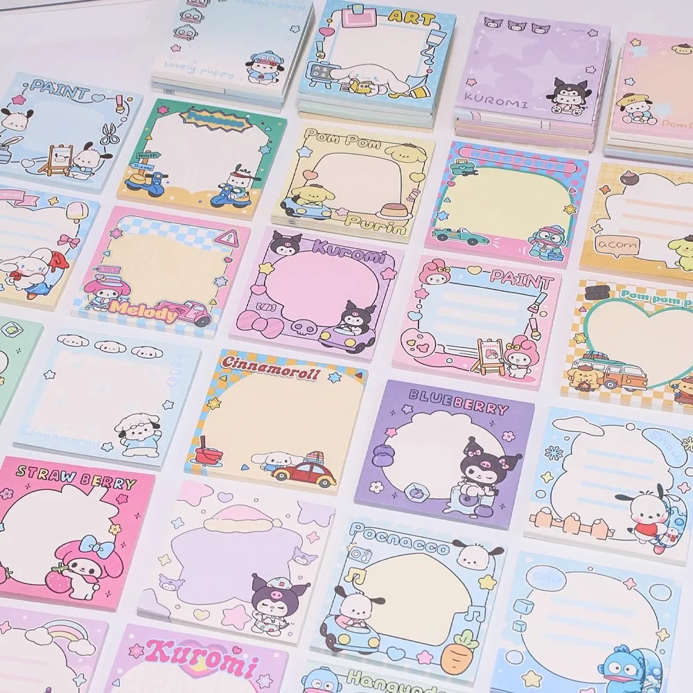 Sanrio Hello Kitty Kawaii Non-sticky Note Book Kuromi Cinnamoroll Hangyodon My Melody Cartoon Paper Notepad Student Message Book