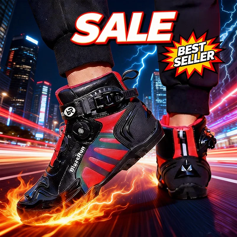 

Vintage Motorcycle Boots Men Women Casual Motorcycle Shoes Black Touring Biker Boots Anti-slip Motocross Boots Wear-resisting