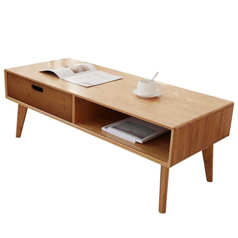 ZL Living Room Nordic Modern Chinese Solid Wood Economical with Drawer Household Tea Table