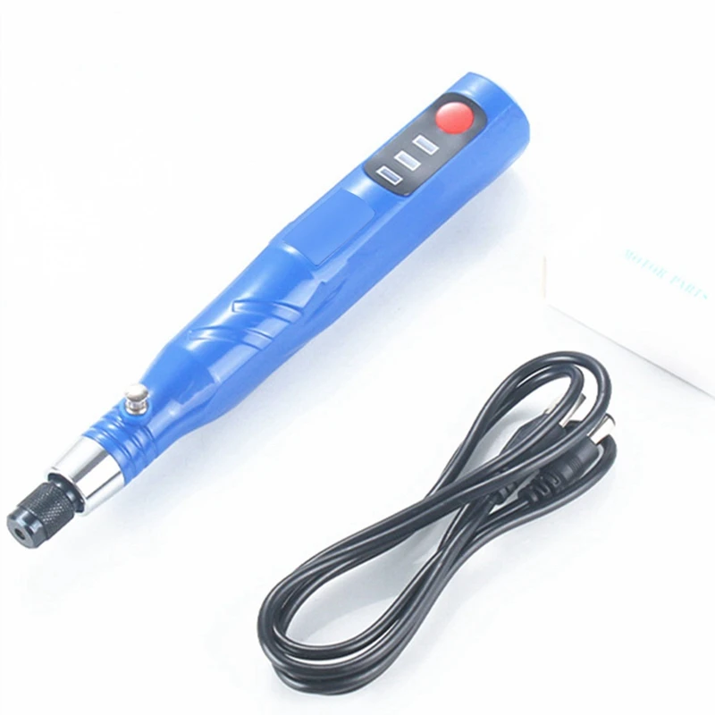 Wireless USB Rechargeable Hand Drill Pin Vise Set For Jewellery Making For Wood Resin Plastic (Blue)