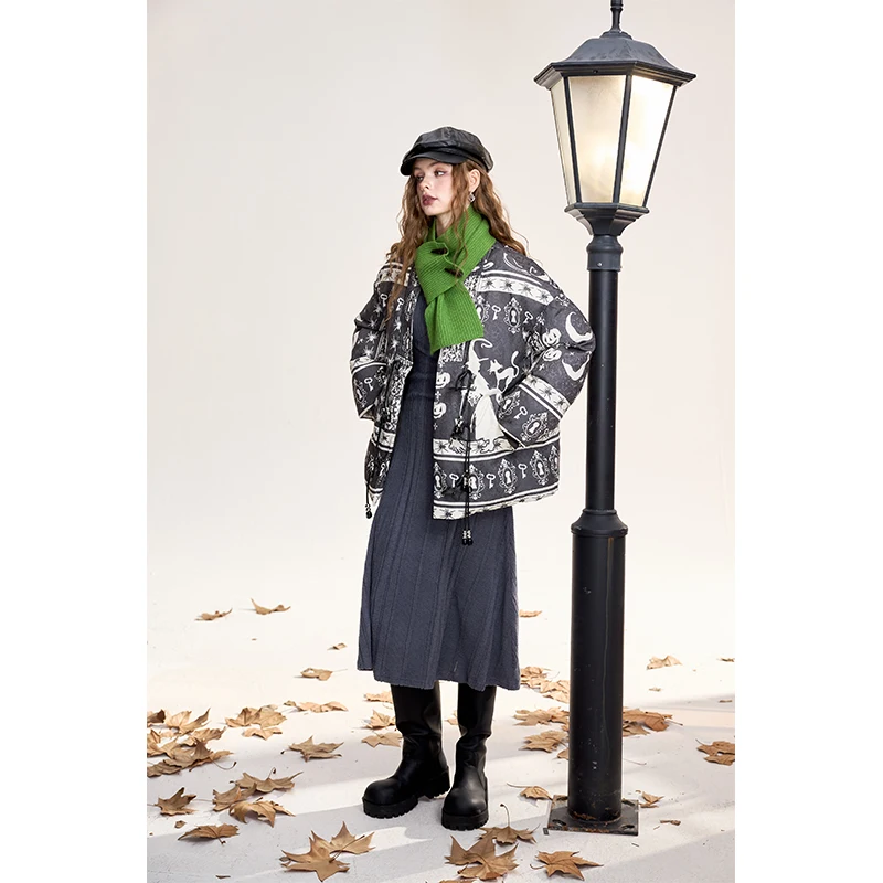 ELFSACK 2025 hiver nouveautés décontracté élégant garniture de fourrure hiver laine mélange manteau pour femme