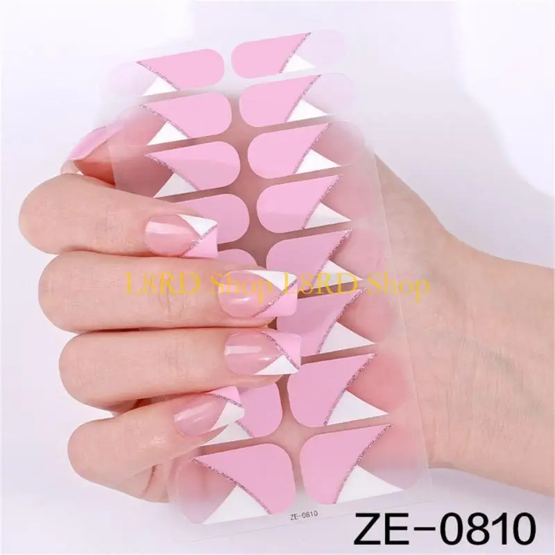 L8RD Fashion Gels Paznokcie gwoździ francuskie żele z paznokciami paski wodoodporne żele naklejka na paznokcie