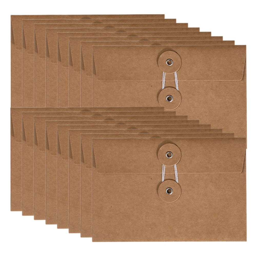 

24pcs Kraft Paper Winding Storage Bags Office Stationery Envelopes Simple Retro Packing-envelope for invitations small storage