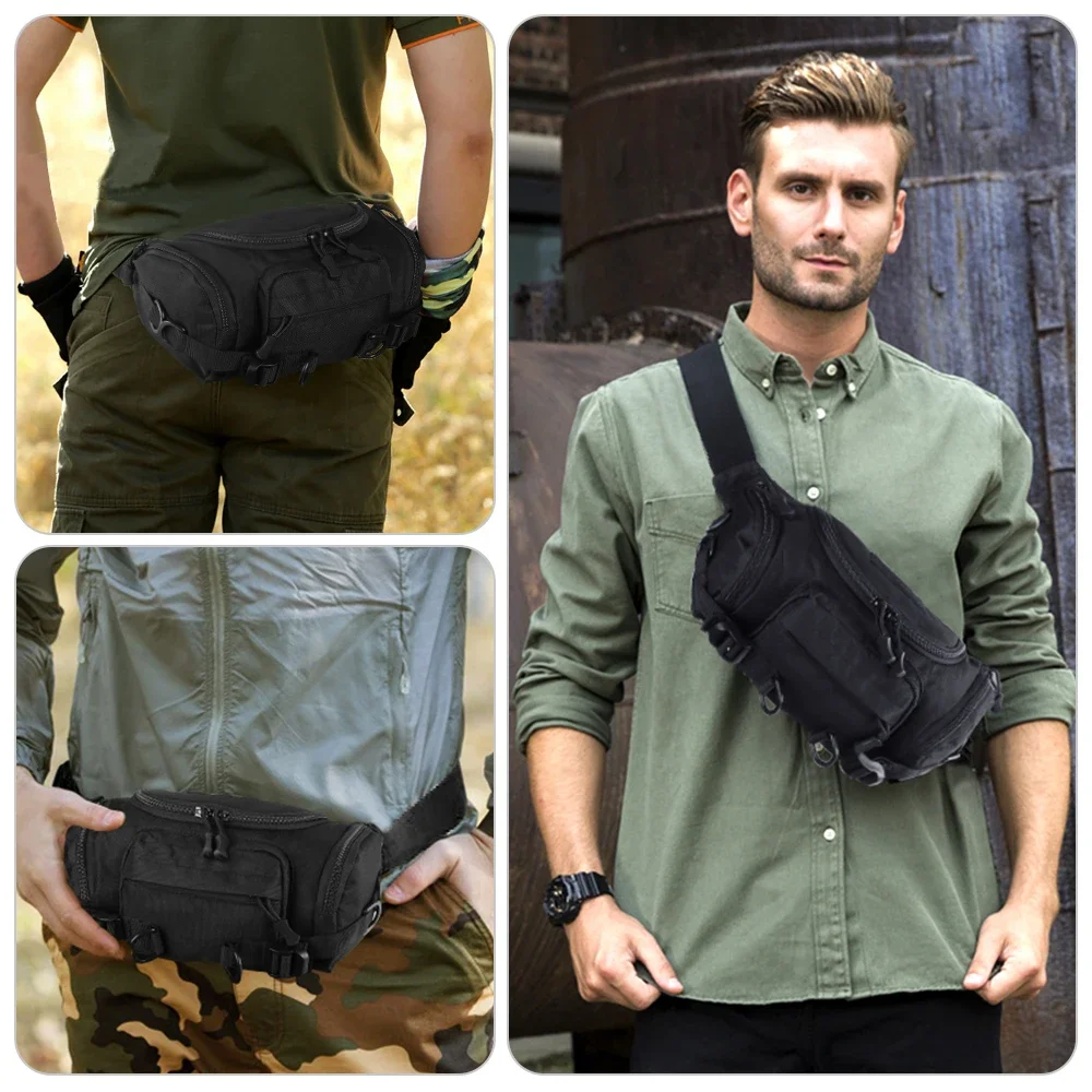 Tactical Waist Pack Fanny Bag Crossbody Shoulder Messenger Pack Outdoor Hunting Hiking Multifunctional Storage Bag